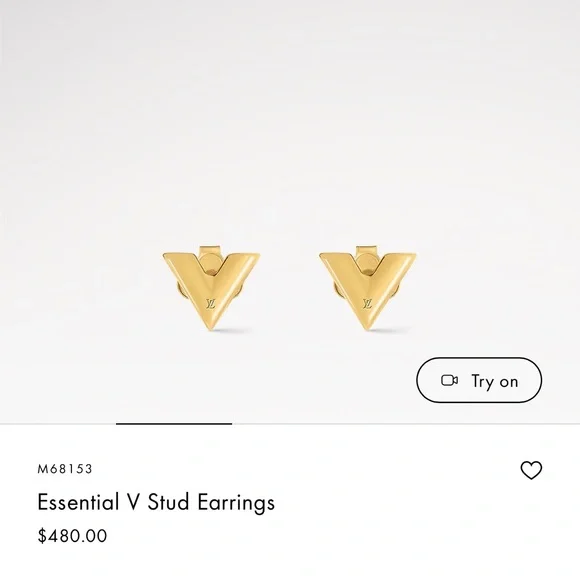 Louis Vuitton Essential V Stud Earring - Picture 2 of 2